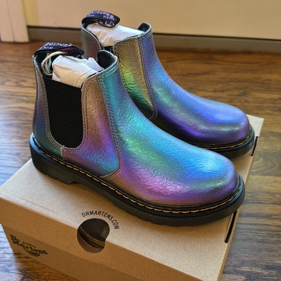 Beautiful rainbow Doc Marten boots BNIB Big Girl size 2 - Picture 2 of 8